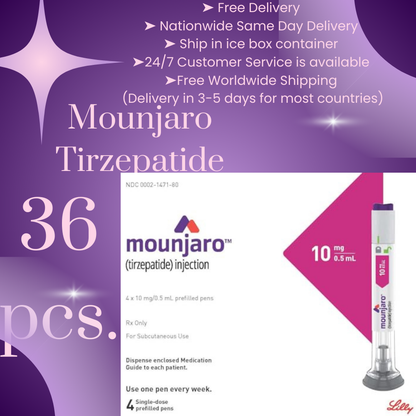 Mounjaro Tirzepatide 2mg, 18 to 73 Pens, Choice of 2.5 mg, 5 mg, 7.5 mg, 10 mg, 12.5 mg, 15 mg Ship from Philippines