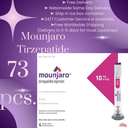 Mounjaro Tirzepatide 2mg, 18 to 73 Pens, Choice of 2.5 mg, 5 mg, 7.5 mg, 10 mg, 12.5 mg, 15 mg Ship from Philippines