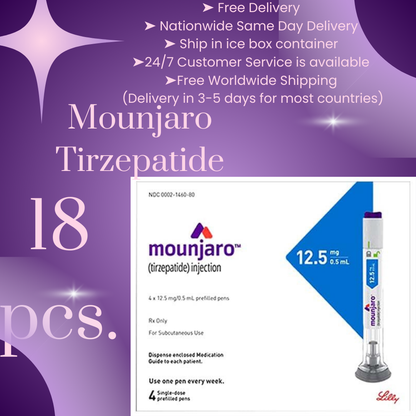 Mounjaro Tirzepatide 2mg, 18 to 73 Pens, Choice of 2.5 mg, 5 mg, 7.5 mg, 10 mg, 12.5 mg, 15 mg Ship from Philippines