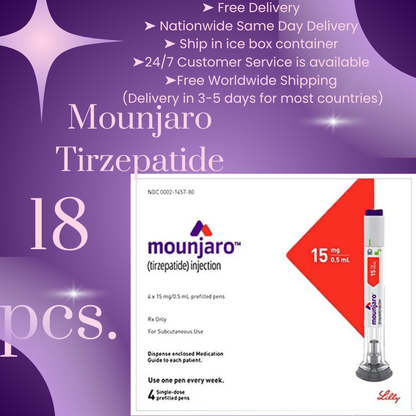 Mounjaro Tirzepatide 15 mg, Choice of 2.5 mg, 5 mg, 7.5 mg, 10 mg, 12.5 mg, 15 mg, Ship from Philippines